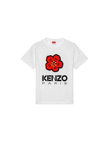 Women's Boke Flower Loose Fit Cotton Short Sleeve T-Shirt White - KENZO - BALAAN 1