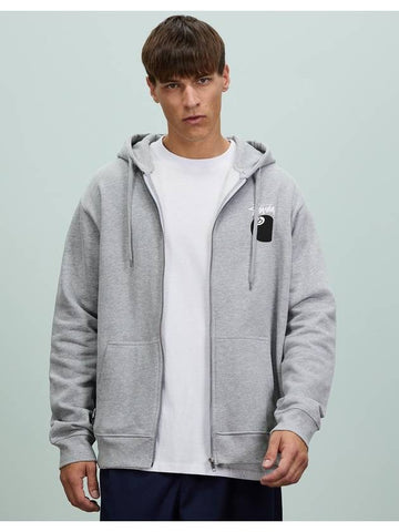AU Australia SOLID 8BALL hooded zip up ST035201 STRONG GRAY MARL MENS M L - STUSSY - BALAAN 1