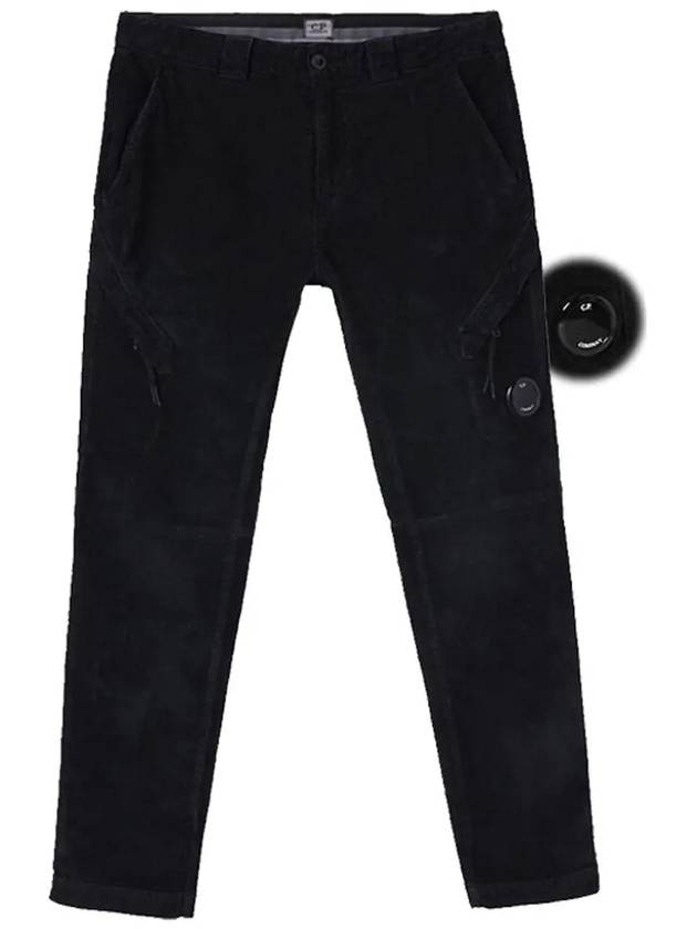 Men's Lens Wappen Corduroy Straight Pants Black - CP COMPANY - BALAAN 3