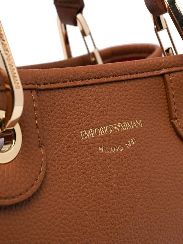 Logo Shoulder Strap Leather Tote Bag Brown - EMPORIO ARMANI - BALAAN 5