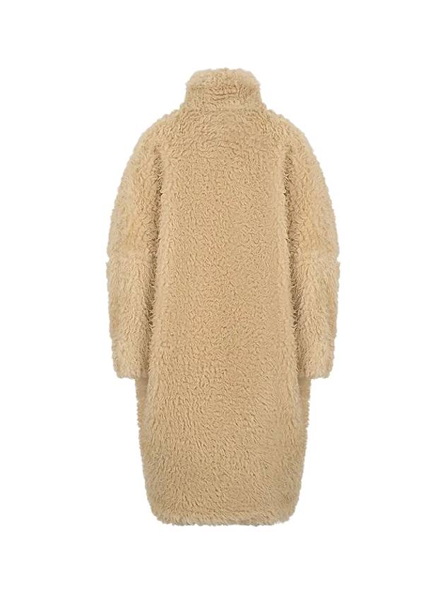 Oversized Midi Faux Fur Design Single Coat Beige - MAISON MARGIELA - BALAAN 3