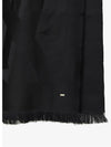 Cassandra Monogram Wool Jacquard Scarf Black - SAINT LAURENT - BALAAN 3