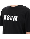 Logo Cotton Short Sleeve T-Shirt Black - MSGM - BALAAN 4