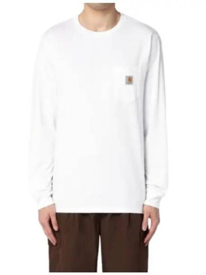 Chest Pocket Logo Long Sleeve T-Shirt White - CARHARTT WIP - BALAAN 2