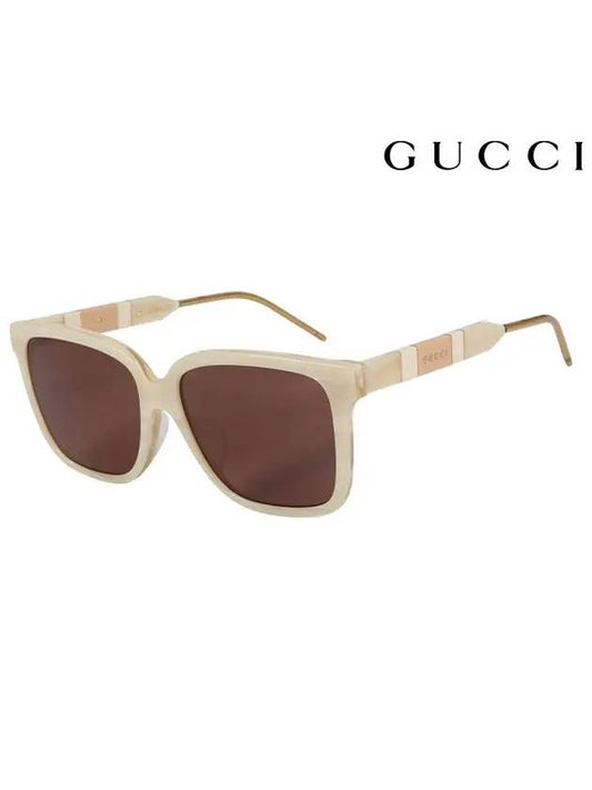 Eyewear Soft Square Acetate Sunglasses Beige - GUCCI - BALAAN.