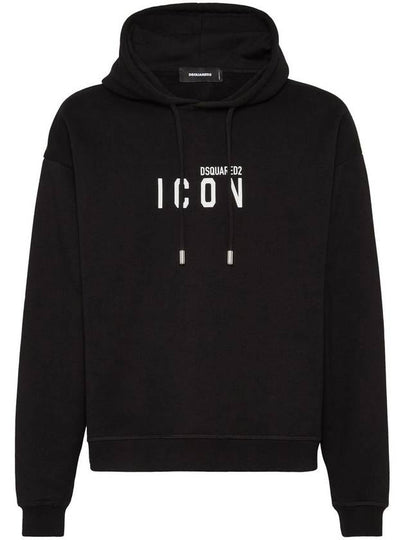 Icon Relax Fit Hoodie Sweatshirt Black - DSQUARED2 - BALAAN 2