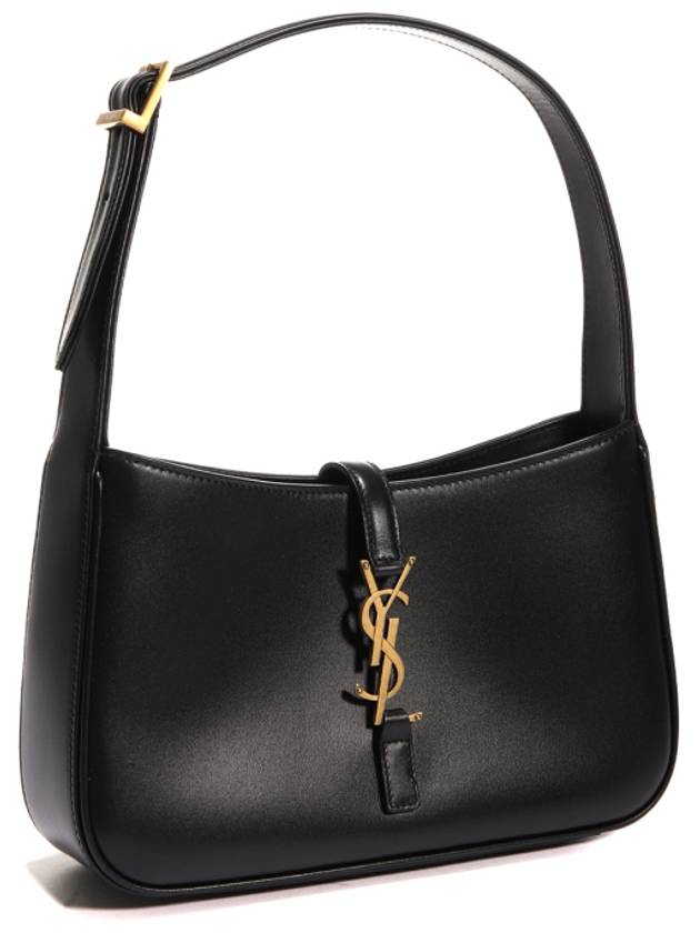 Le 5 A 7 Smooth Leather Hobo Shoulder Bag Black - SAINT LAURENT - BALAAN 2