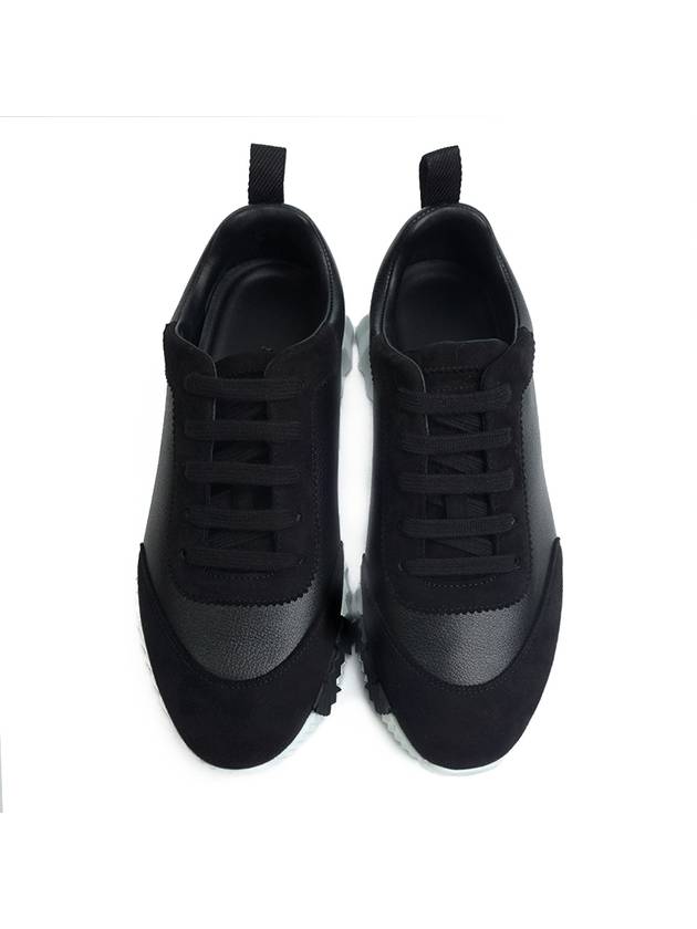 Bouncing Leather Low Top Sneakers Noir - HERMES - BALAAN 3