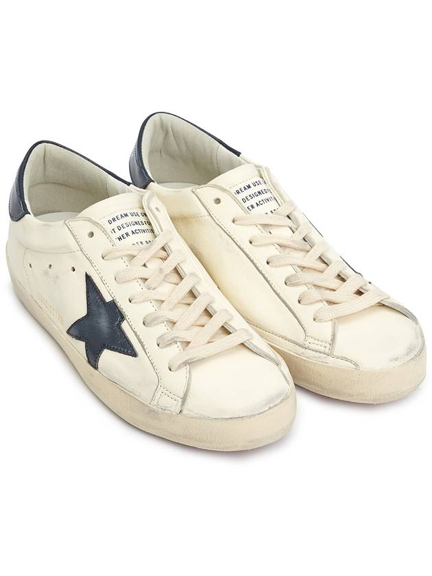 Superstar Beige Night Blue Heel Tab Sneakers - GOLDEN GOOSE - BALAAN 4