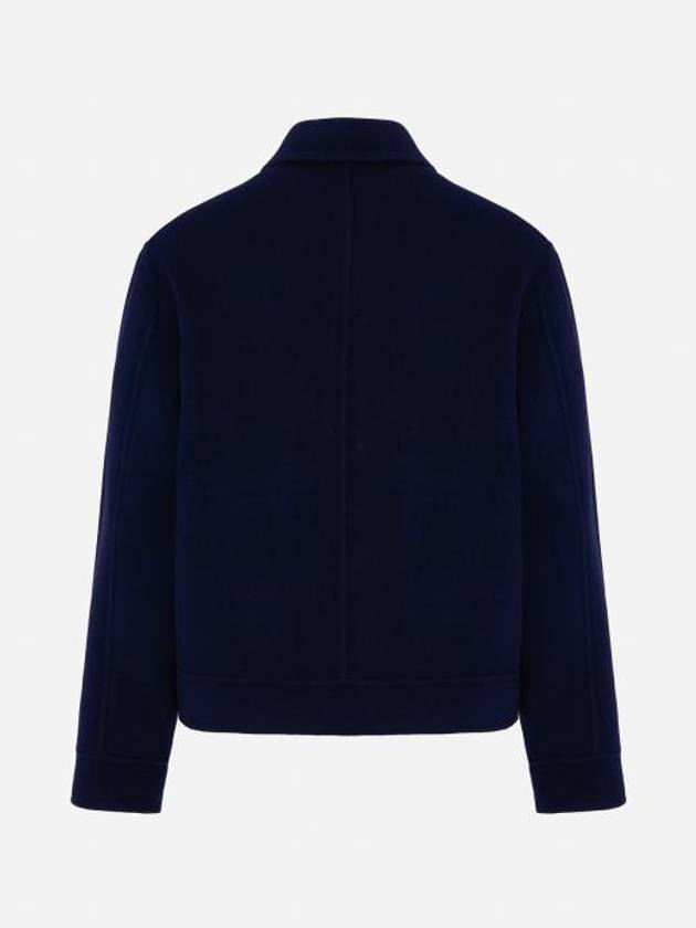 Boxy Fit Double Face Jacket Night Blue - AMI - BALAAN 3