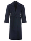 Agata Virgin Wool Single Coat Navy - MAX MARA - BALAAN 2