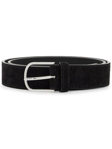 wide suede leather belt with large buckle - TOTEME - BALAAN 1