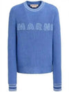 Embroidered Logo Knit Top Blue - MARNI - BALAAN 2