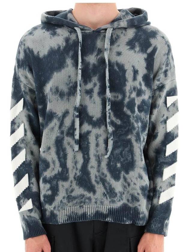 Men's Arrow Tie Dye Hooded Neck Knit Top OMHA169F22KNI001 0701R - OFF WHITE - BALAAN 3