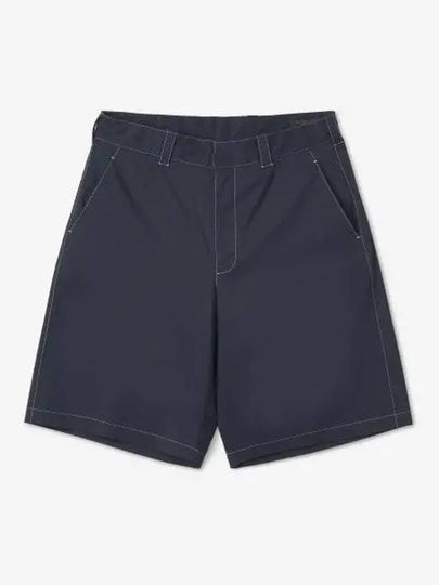 Stretch Poplin Bermudas Shorts Navy - PRADA - BALAAN 2