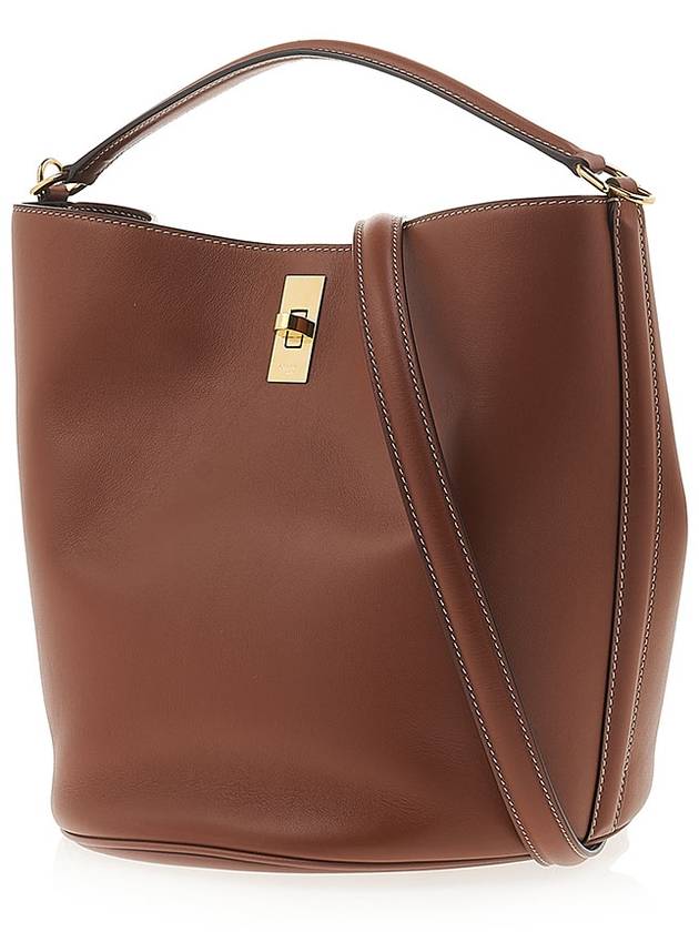 16 Logo Calfskin Bucket Bag Brown - CELINE - BALAAN 4