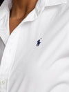 Embroidered Pony Logo Cotton Long Sleeve Shirt White - POLO RALPH LAUREN - BALAAN 6