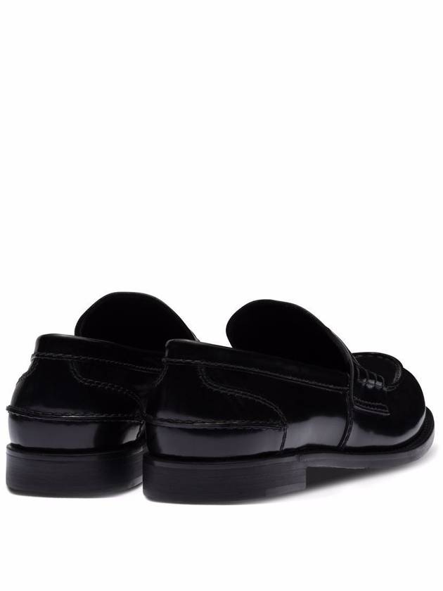 Brushed Leather Penny Loafers Black - MIU MIU - BALAAN 5