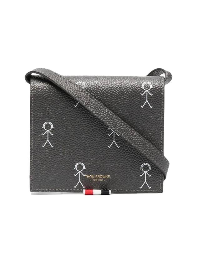 shoulder strap card wallet - THOM BROWNE - BALAAN.