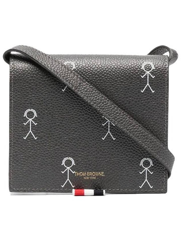 shoulder strap card wallet - THOM BROWNE - BALAAN.