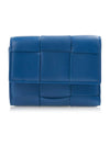 Cassette Tri-Fold Zipper Half Wallet Blue - BOTTEGA VENETA - BALAAN 2