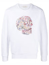 650434 QQZ69 0900 Motif Skull Sweatshirt Sweatshirt White Men's T-Shirt TR - ALEXANDER MCQUEEN - BALAAN 1