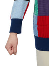 Patchwork V-Neck Cardigan - MONCLER - BALAAN 10