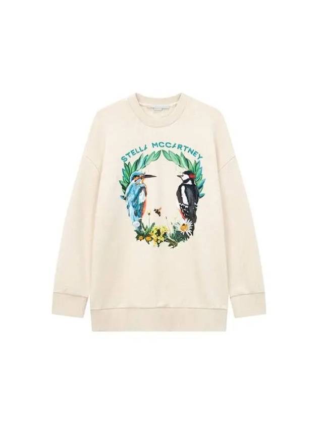 Bird Cotton Crew Neck Sweatshirt Oatmeal - STELLA MCCARTNEY - BALAAN 1