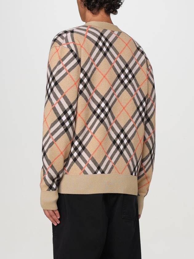 Check Wool Mohair Blend Cardigan Sand - BURBERRY - BALAAN 4