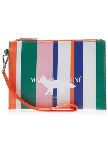 Maison Kitsune Women's Multi-Stripe Pouch KU05548WE4006 MS - MAISON KITSUNE - BALAAN 1