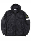 Garment Dyed Micro Yarn Hooded Jacket Black - STONE ISLAND - BALAAN 2