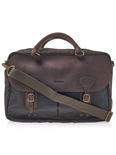 Men's Waxed Leather Brief Case Olive - BARBOUR - BALAAN 2