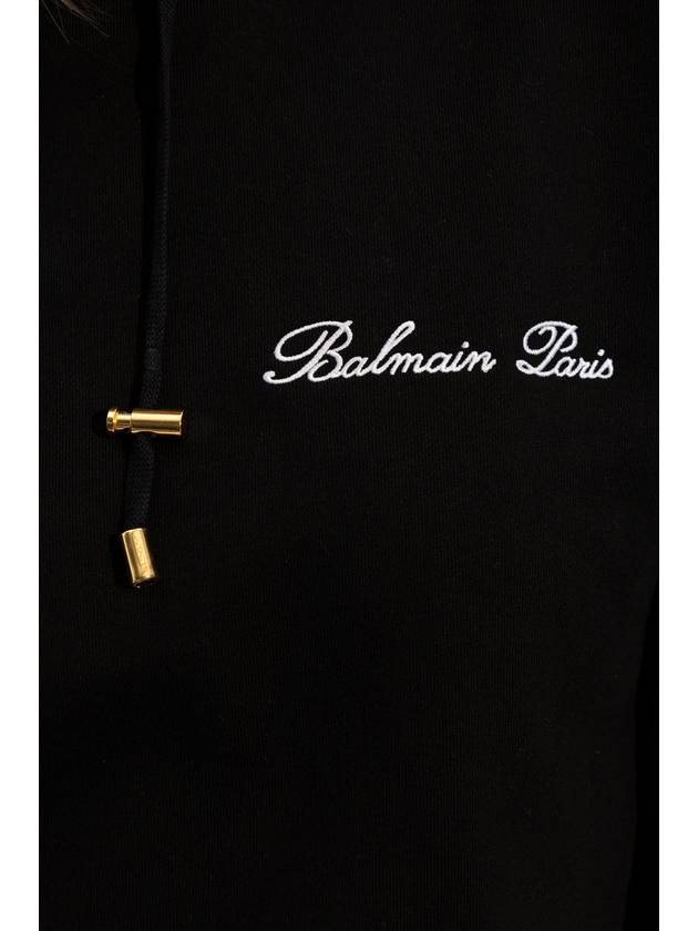 Balmain Cropped Hoodie, Women's, Black - BALMAIN - BALAAN 5