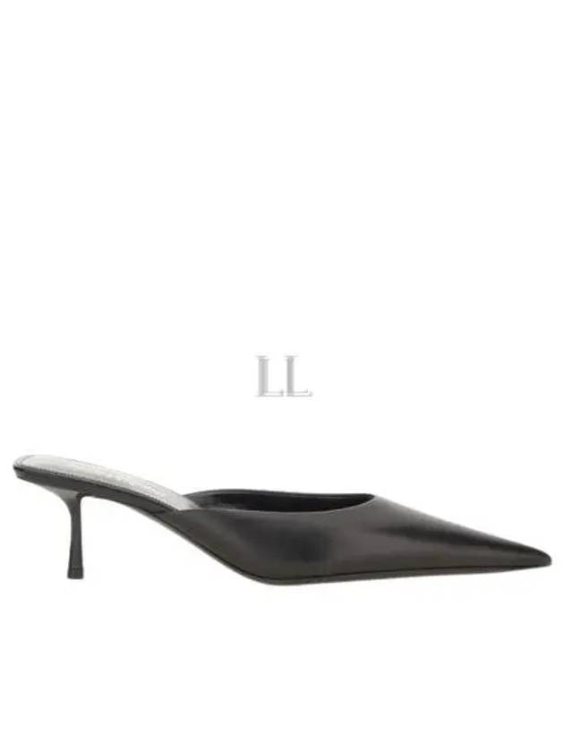 Women's Barbara Smooth Leather Mules Black - SAINT LAURENT - BALAAN 2