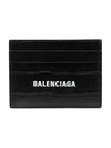 Crocodile Logo Card Wallet Black - BALENCIAGA - BALAAN 2