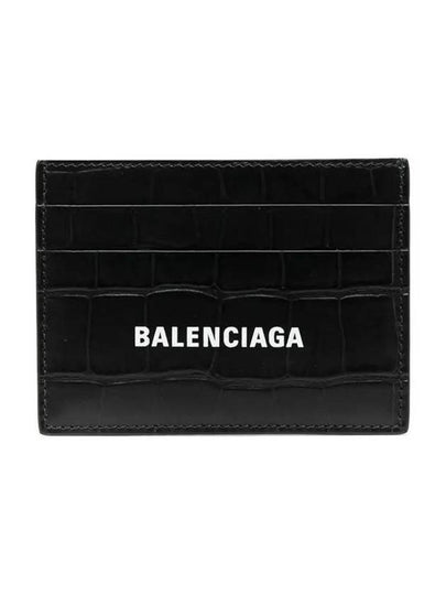 Crocodile Logo Card Wallet Black - BALENCIAGA - BALAAN 2