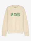 Logo Print Crew Neck Cotton Long Sleeve T-shirt Cream - SPORTY & RICH - BALAAN 2