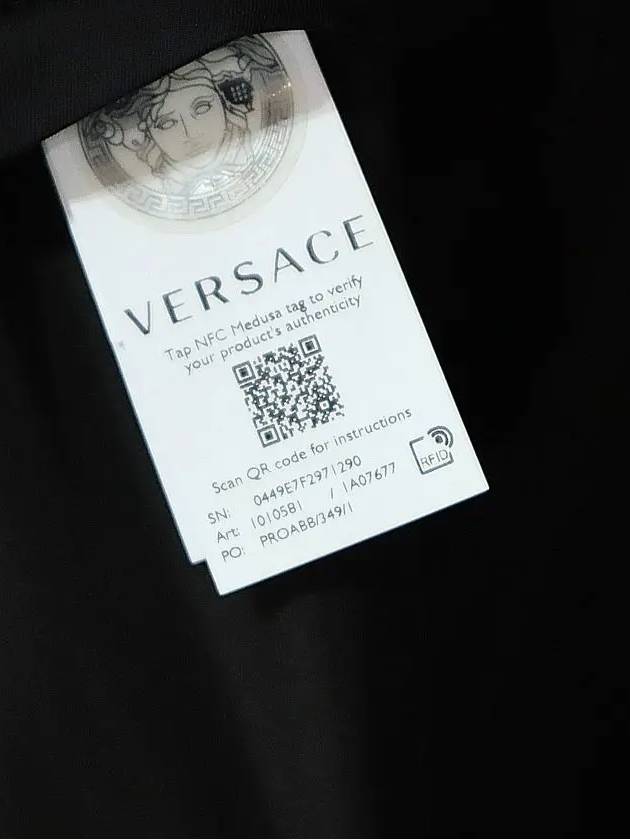 Stripe Detail Button Bomber Jacket Black - VERSACE - BALAAN 11