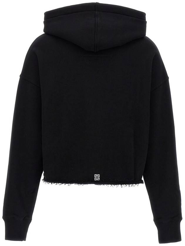 Women's Archetype Crop Fleece Hoodie Black - GIVENCHY - BALAAN 3