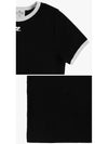 Contrast Signature Short Sleeve T-Shirt Black - COURREGES - BALAAN 4