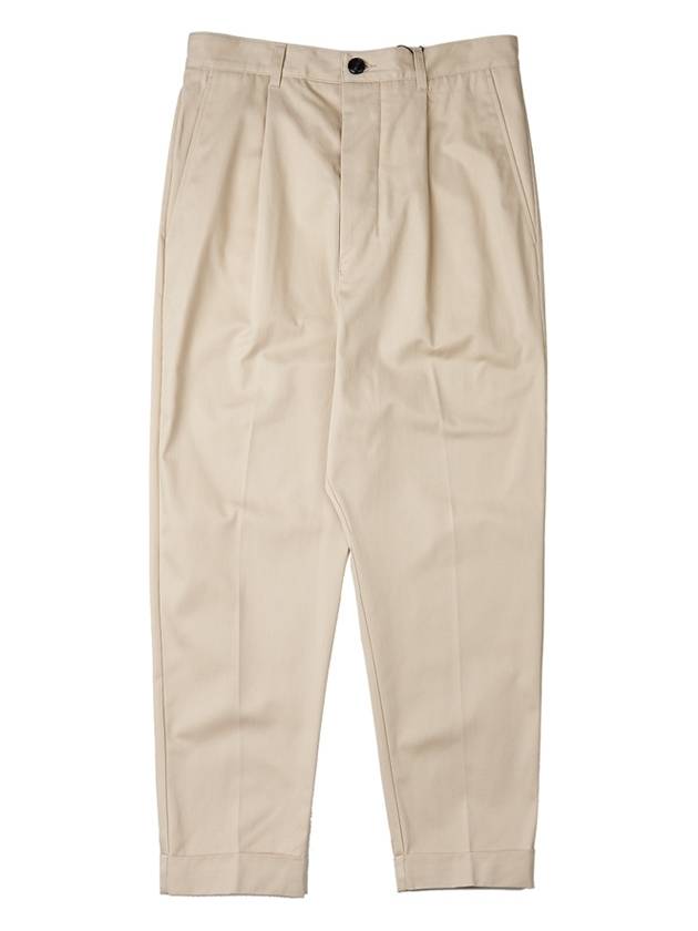 oversized carrot fit cotton straight pants vanilla - AMI - BALAAN 2