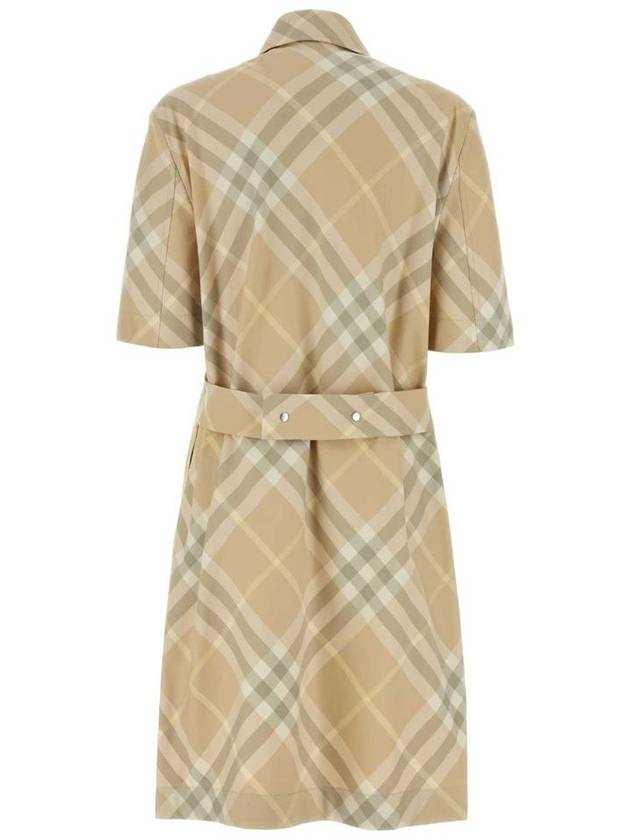 Check Cotton Midi Dress Beige - BURBERRY - BALAAN 3