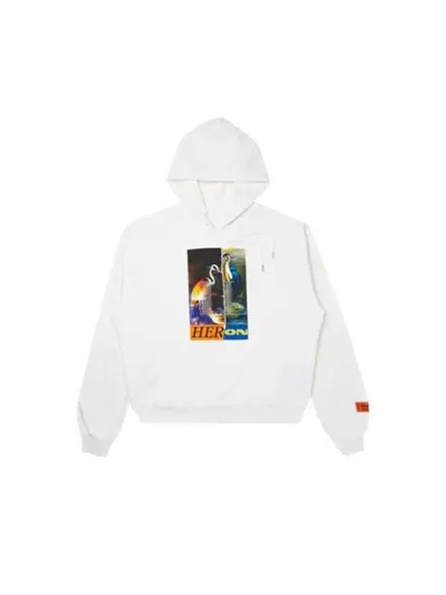 Split Graphic Printing Hoodie White - HERON PRESTON - BALAAN 2