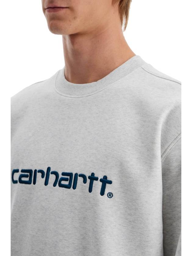 Embroidered Logo Sweatshirt White - CARHARTT WIP - BALAAN 5