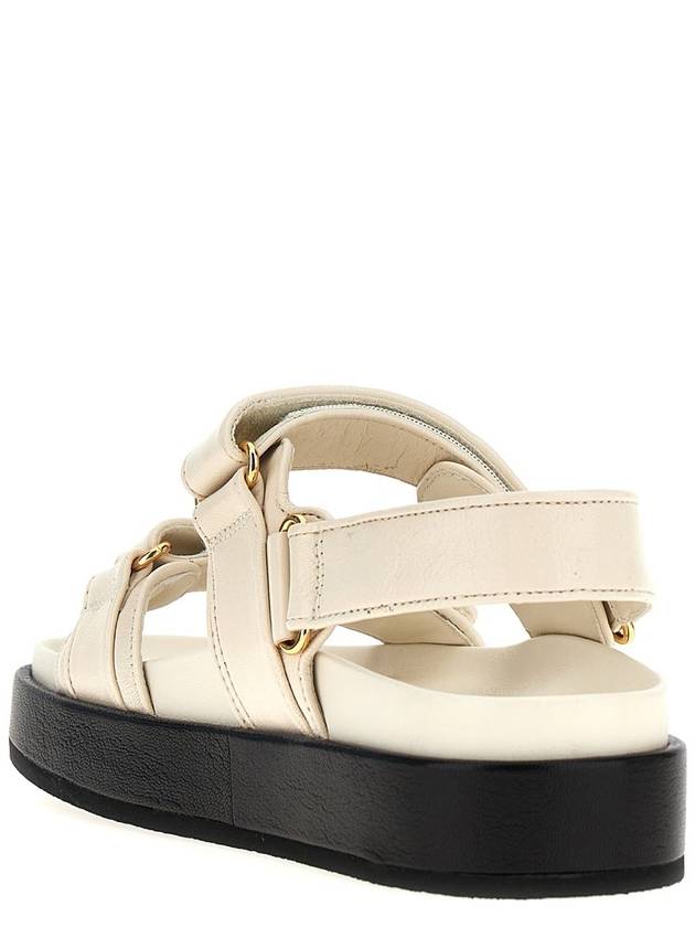 Kira Sports Logo Leather Sandals New Ivory - TORY BURCH - BALAAN 4