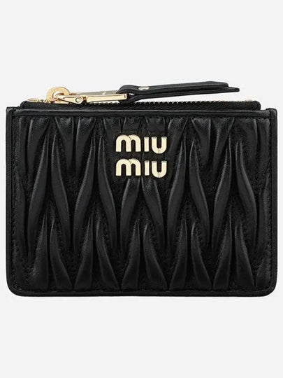 Matelasse Nappa Leather Card Wallet Black - MIU MIU - BALAAN 2