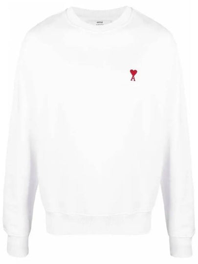 Small Heart Logo Sweatshirt White - AMI - BALAAN 2