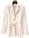 Belted Blazer Jacket Ivory - MSGM - BALAAN 4