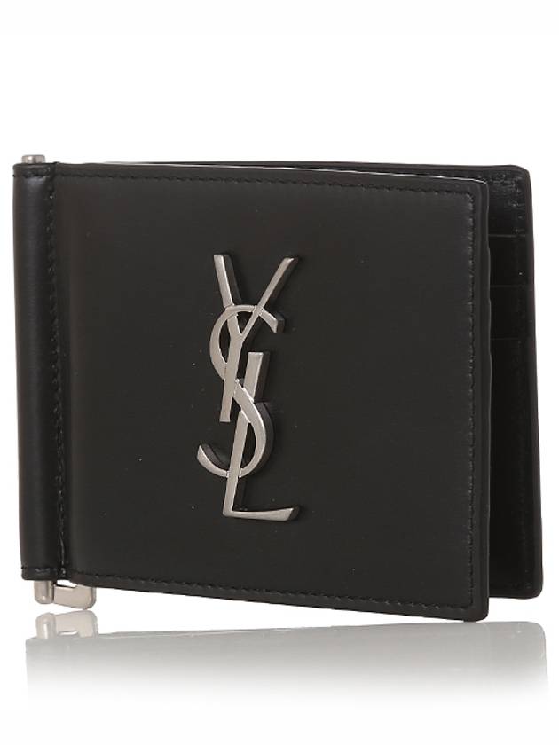 Monogram Money Clip Half Wallet Black - SAINT LAURENT - BALAAN 4