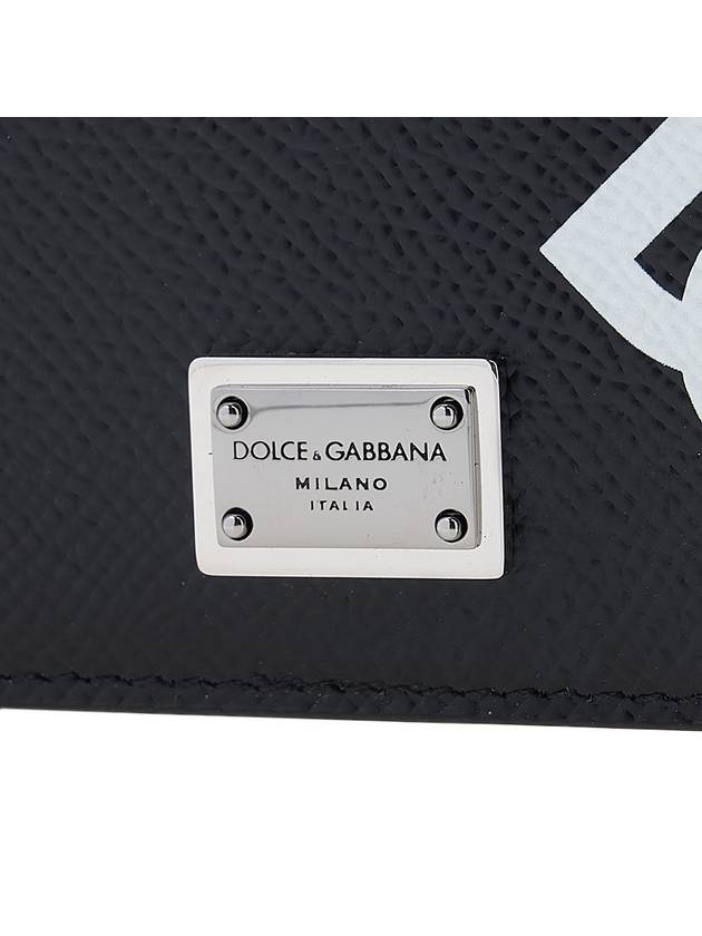 DG Logo Print Calfskin Half Wallet Black - DOLCE&GABBANA - BALAAN 7